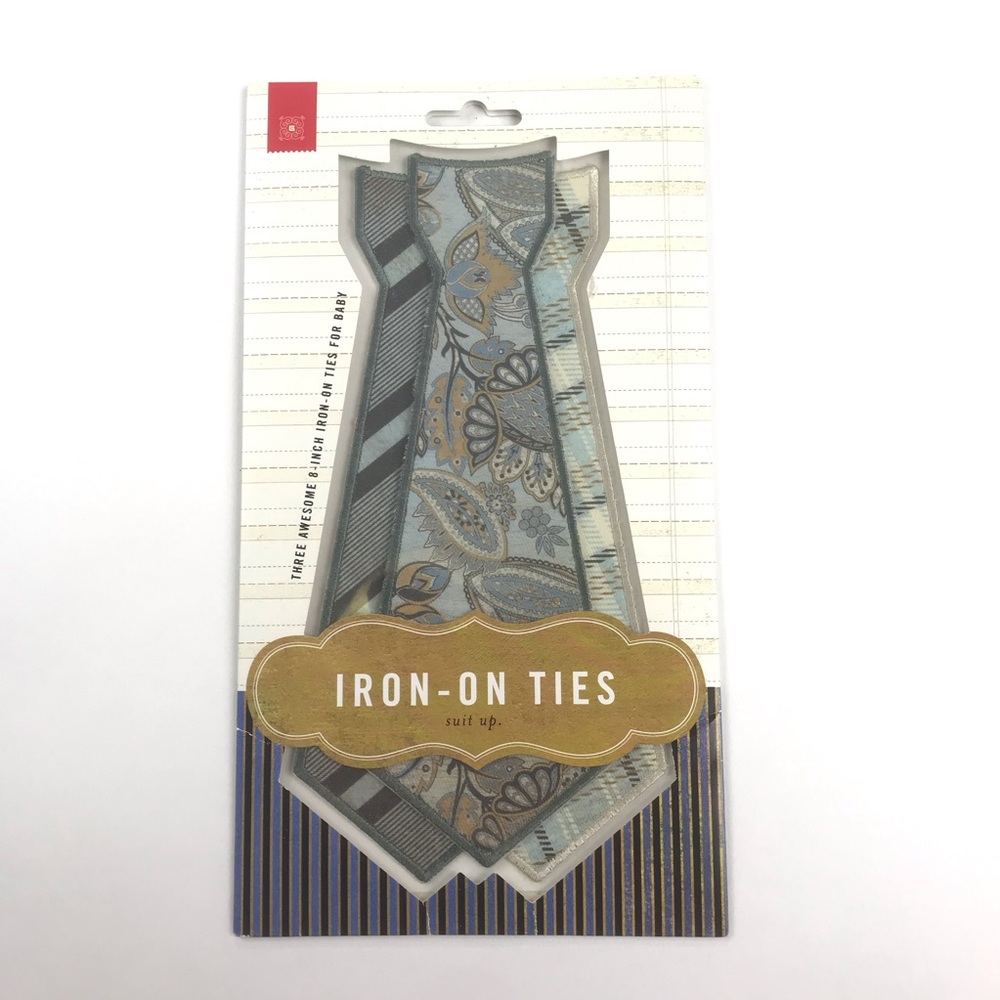 Iron On Patches Ties 8”, 3 Designs For Baby Boy